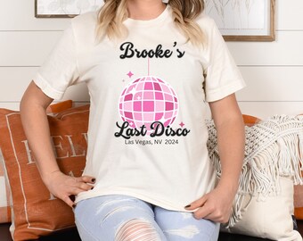 Custom Bachelorette Party TShirt: Last Disco Bridal Tee
