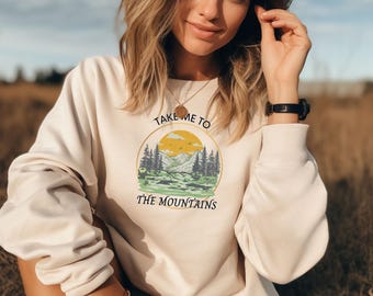 Take Me To The Mountains Sweatshirt: Vintage Outdoor Scene Crewneck