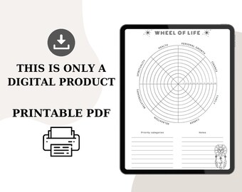 Wheel of Life Printable, Printable Wheel of Life Kit, Goals Planner ...