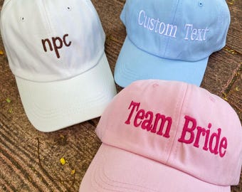 Personalised Cap, Custom Embroidered Hat, Custom Name Text Baseball Cap, Custom Hat, Bachelorette Hat, St Patricks Day Hat, Gifts for Dad