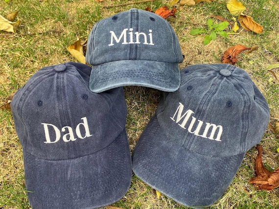 Custom Embroidered Family Matching Cap, Mum Dad Mini Hats, First Father's Day 2026, Pregnancy Reveal Hat, New Dad Gift, Baby Announcement