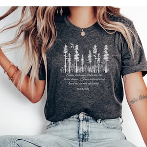 Koszulka unisex CS Lewis Quote Nature Lover, koszulka z cytatem z książki, koszulka z okazji ukończenia szkoły, koszulka z motywem przewodnim, prezent literacki dla mola książkowego,