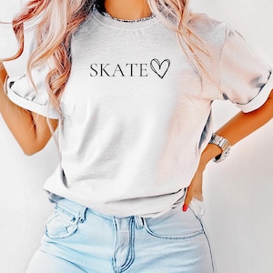 Skate Unisex Jersey Short Sleeve Tee, Skateboard Tee Gift, Roller Derby T-shirt, Roller Skate Shirt, Ice Skating Shirt Gift, Hockey Tee,