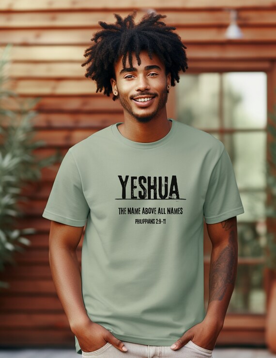 Yeshua El nombre sobre todos los nombres Camiseta de manga corta Camiseta de Yeshua Camisa mesianica Camiseta hebrea Camisa de Israel Camisa cristiana para hombres Camiseta de Jesus Etsy Espana