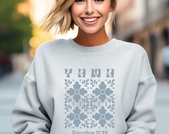 YHWH Unisex Crewneck Sweatshirt, Faith Sweatshirt, Christian Long sleeve, Gift for Her, Messianic Long Sleeve Shirt, Yahweh Long Sleeve