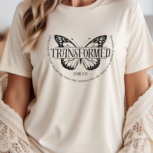 Bible Verses Butterfly Tee, Christian Faith Unisex Jersey Shirt, Religious Inspirational T-shirt, Graphic Top for Men Women, Christian Gift