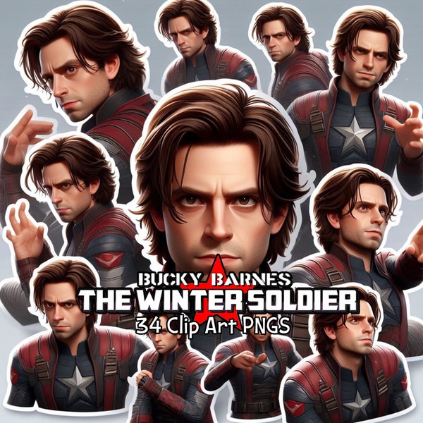 Bucky Barnes Winter Soldier PNG | Sebastian Stan PNG | The Falcon And Winter Soldier Homage png | Digital Design Download