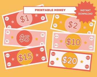 Money Reward Bucks for Kids | Printable Play Money for Kids | Pretend ...