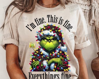 I’m Fine, This Is Fine, Everything Is Fine Png, Christmas Comedy Movies Friends Png, 90’s Christmas Png, Green Guy Funny Characters Pngp