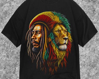 Golden Mane's Harmon, Reggae Rhythms of the Jamaican Lion, Sublimated Shirt Designs, Halftone Design for DTF & Sublimation T-shirt Prints