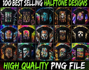 100 Best Selling Halftone Designs Bundle, Premium Pack Halftone Tshirt Designs, Best Quality Halftone Png, DTF, Halftone dtf