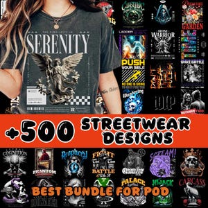 Pack of more than 500 streetwear designs, Urban T-Shirt Design Bundle, Flower Streetwear Design Bundle, T-Shirt Design Bundle