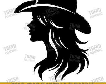 Cowgirl Svg & Png, Cowgirl Clipart, Cowboy Hat Vector Image, Woman Silhouette, Western Svg, Sublimation Design, Cowgirl Cut File, DTF, DTG