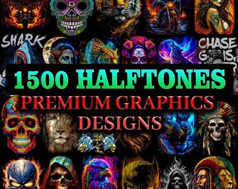 Mega Pack of 1500 Halftone Designs, Trendy Premium Rock Band Design T-shirt Printing Best Quality Halftone Png, High Resolution Png DTF, DTG