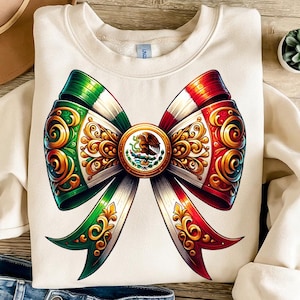 Coquette Ribbon bow Mexican Flag PNG Clipart Mexico Sublimation Design Mexican Bow Festive Latino Design Mexicana Chicana Mexican Girl Png