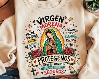 Virgen Morena Png, Virgen de Guadalupe Png, Catholic Sublimation, Religious Shirt Design, Christian Png, Faith Gift, DTF Png
