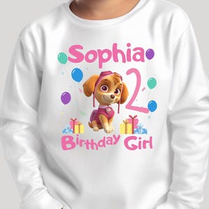 Long Sleeve Patrol Kids Birthday Shirt Patrol Birthday Party Matching Shirt Patrol Birthday Girl Shirt Puppy Patrol Personalized Birthday