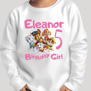 Long Sleeve Patrol Kids Birthday Shirt Patrol Birthday Party Matching Shirt Patrol Birthday Girl Shirt Puppy Patrol Personalized Birthday