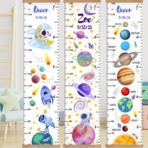 Ruimtegroeigrafiek voor jongen en meisje Hoogtemeter voor kinderen 1-jarige jongen meisje cadeau cadeau babyjongen cadeau babykamer decor aangepaste babycadeau babyshower