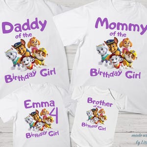 Kids Birthday Shirt Patrol Birthday Party Matching Shirt Patrol Birthday Girl Shirt Puppy Birthday Boy Patrol Personalized Birthday Tee