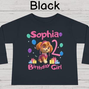 Kids Birthday Long Sleeve Patrol Birthday Shirt Party Matching Shirt Patrol Birthday Girl Shirt Puppy Birthday Patrol Custom Patrol Matching