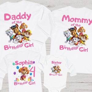 Patrol Birthday Shirt Party Matching Shirt Kids Birthday Long Sleeve Patrol Birthday Girl Shirt Puppy Birthday Patrol Custom Patrol Matching
