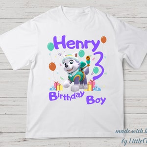 Kids Birthday Shirt Patrol Birthday Party Matching Shirt Patrol Birthday Girl Shirt Puppy Birthday Boy Patrol Personalized Birthday Tee