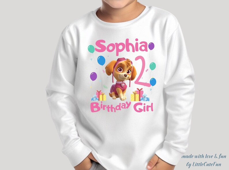 Patrol Kids Birthday Long Sleeve Patrol Birthday Shirt Party Matching Shirt Patrol Birthday Girl Shirt Puppy Birthday Patrol Personalized image 3