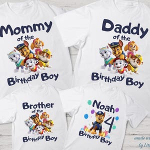 Kids Birthday Shirt Patrol Birthday Party Matching Shirt Patrol Birthday Girl Shirt Puppy Birthday Boy Patrol Personalized Birthday Tee