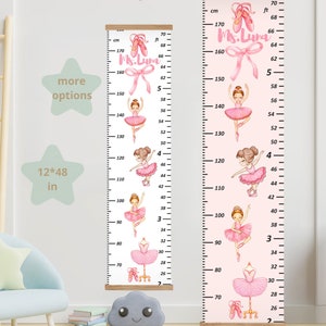Aangepaste groeimeter ballerina verjaardag hoogtetabel kinderen ballerina danseres cadeau 1-jarig meisje ballet kinderkamer decor ballerina kinderkamer bord
