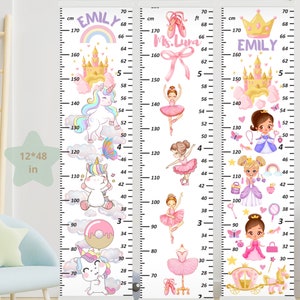 Groeimeter eenhoorn kinderkamer inrichting prinses verjaardag meisje cadeau voor 2-jarig meisje 3-jarige cadeau 4-jarige ballerina hoogtemeter cadeau
