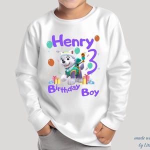 Patrol Kids Birthday Long Sleeve Patrol Birthday Shirt Party Matching Shirt Patrol Birthday Girl Shirt Puppy Birthday Patrol Personalized image 5