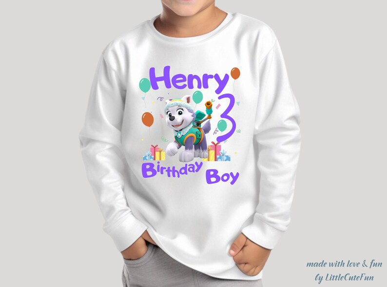 Patrol Kids Birthday Long Sleeve Patrol Birthday Shirt Party Matching Shirt Patrol Birthday Girl Shirt Puppy Birthday Patrol Personalized image 5