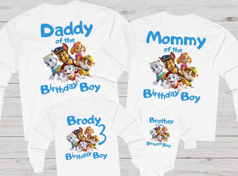 Patrol Kids Birthday Long Sleeve Patrol Birthday Shirt Party Matching Shirt Patrol Birthday Girl Shirt Puppy Birthday Patrol Personalized image 6