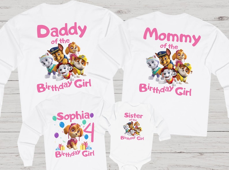Patrol Kids Birthday Long Sleeve Patrol Birthday Shirt Party Matching Shirt Patrol Birthday Girl Shirt Puppy Birthday Patrol Personalized image 4