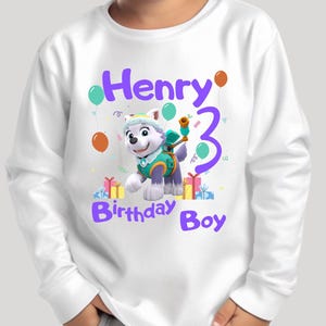Long Sleeve Patrol Kids Birthday Shirt Patrol Birthday Party Matching Shirt Patrol Birthday Girl Shirt Puppy Patrol Personalized Birthday