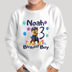 Patrol Kids Birthday Long Sleeve Patrol Birthday Shirt Party Matching Shirt Patrol Birthday Girl Shirt Puppy Birthday Patrol Personalized