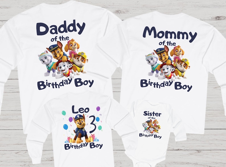 Patrol Kids Birthday Long Sleeve Patrol Birthday Shirt Party Matching Shirt Patrol Birthday Girl Shirt Puppy Birthday Patrol Personalized image 2