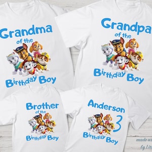 Kids Birthday Shirt Patrol Birthday Party Matching Shirt Patrol Birthday Girl Shirt Puppy Birthday Boy Patrol Personalized Birthday Tee
