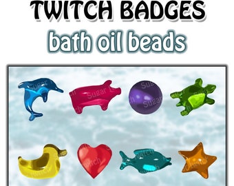 Frutiger Aero Retro Oil Bath Beads Twitch sub/bit badges, 8pcs