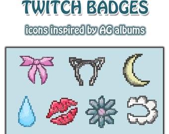 Pixel Art Ariana Grande Albums Inspiriert Twitch Sub/Bit Badges 7stk