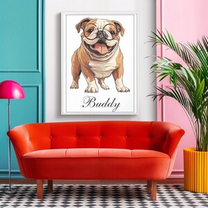 Dog Lover's Delight: Editable Digital Wall Poster - Personalize Your Pup's Name
