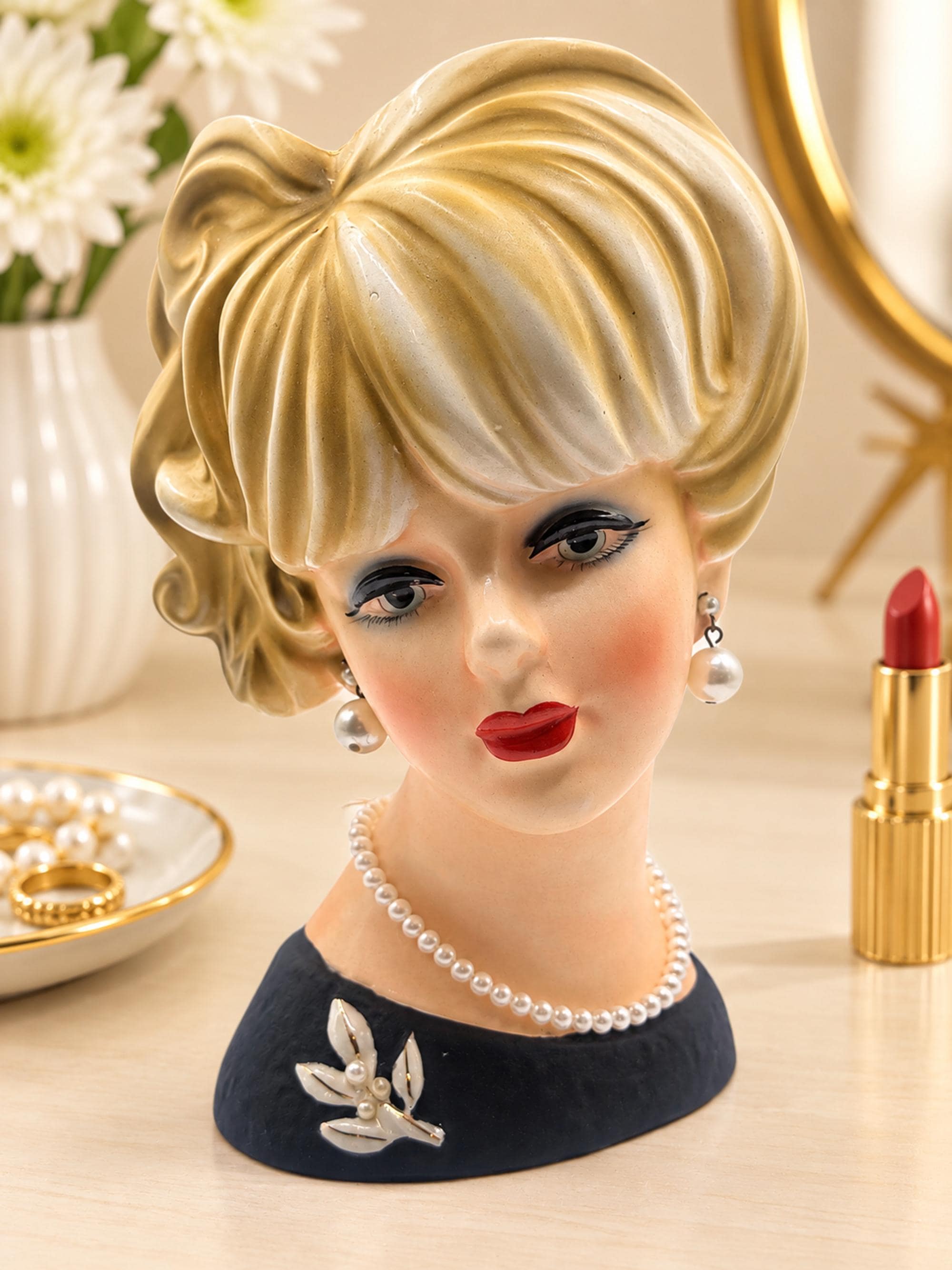Black Lady Head Vase - Etsy