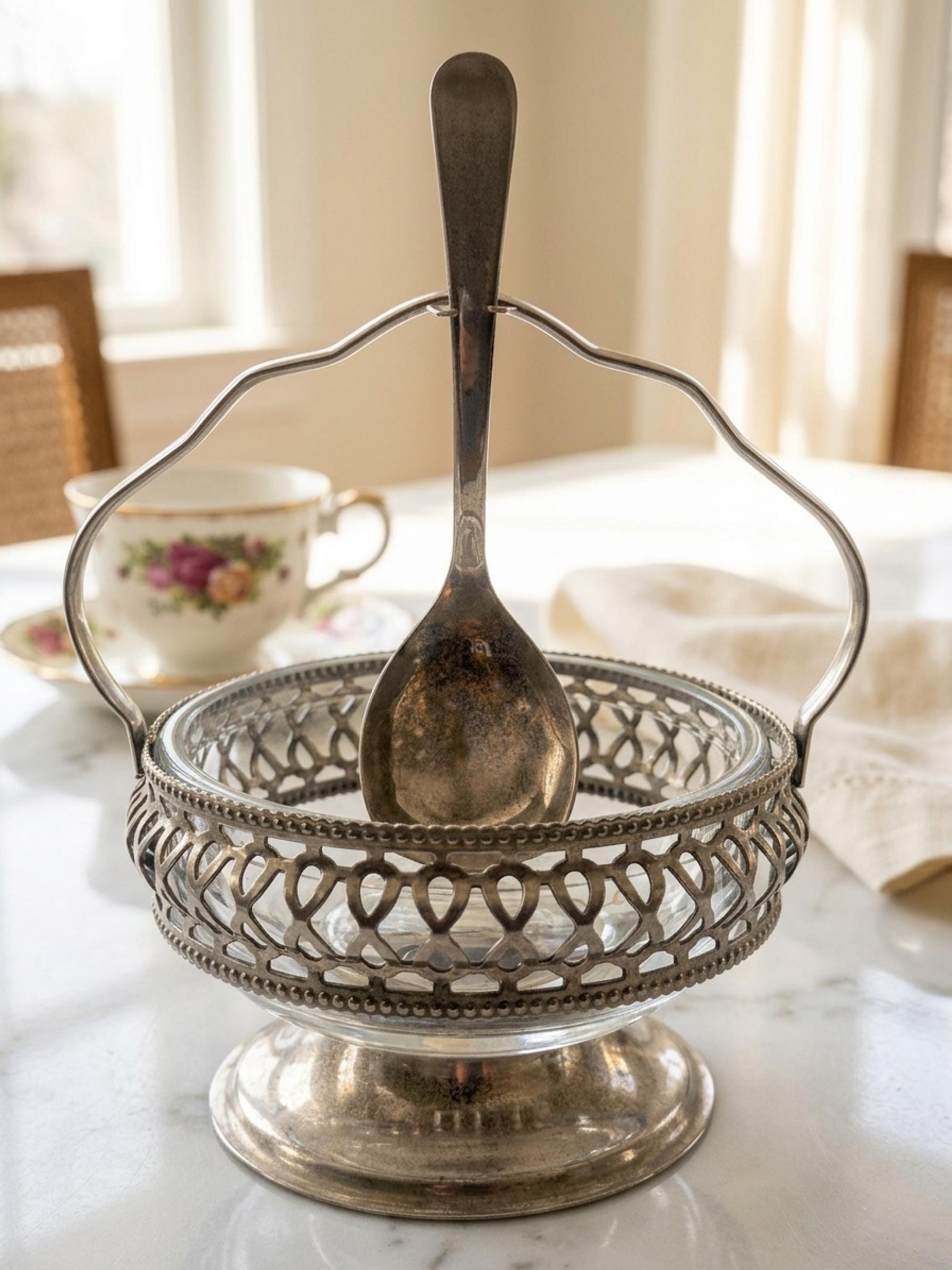 Sheffield Silver Basket - Etsy