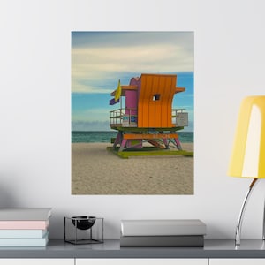 Torre de la estación de salvavidas de South Beach Miami Póster