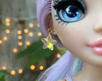 Pendientes de muñeca hechos a mano - Pendientes de estrella de muñeca alta arco iris / Estrella de cristal