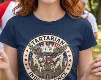 Tartarian Independence Day Shirt 1776 Crest Tee Patriotic Eagle Emblem Red White Blue Heritage Seal July 4th Mythic Americana T Shirt