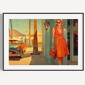 Palm Springs Poster, Palm Springs Print, Pool Life Art, Palm Springs Art, Vintage 60s Print, Digital Download, Mid-Century Modern Art
