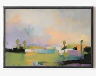 Palm Springs Abstract Landscape Art Print: Mid-Century Modern Wall Decor