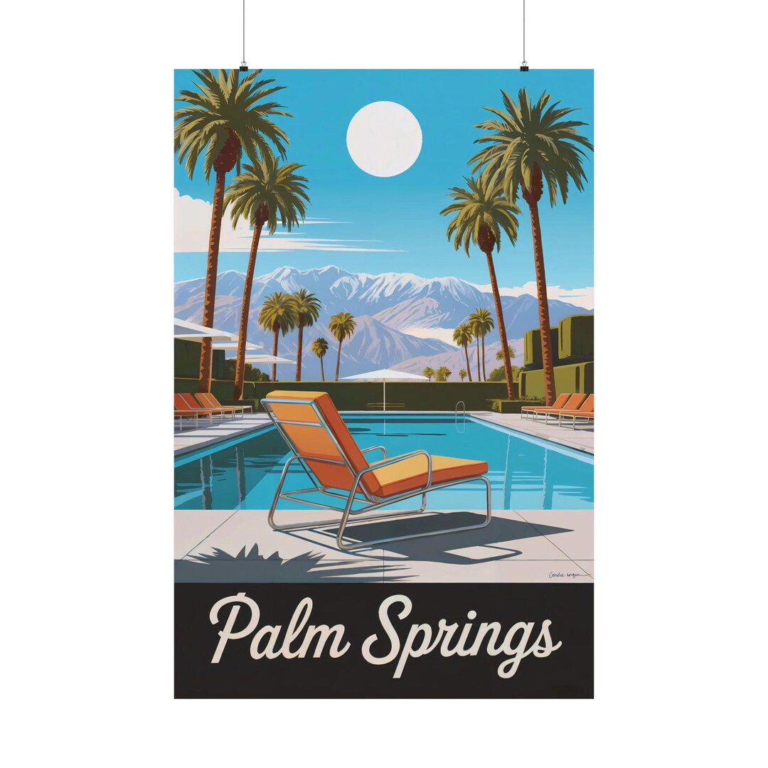 Palm Springs Poolside Giclee Print: Mid-century Modern Wall Art - Etsy
